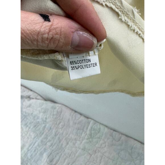 Cream 2XL women’s dotted button up long sleeve blouse - Picture 6 of 8